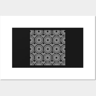 monochrome abstract geometric pattern Posters and Art